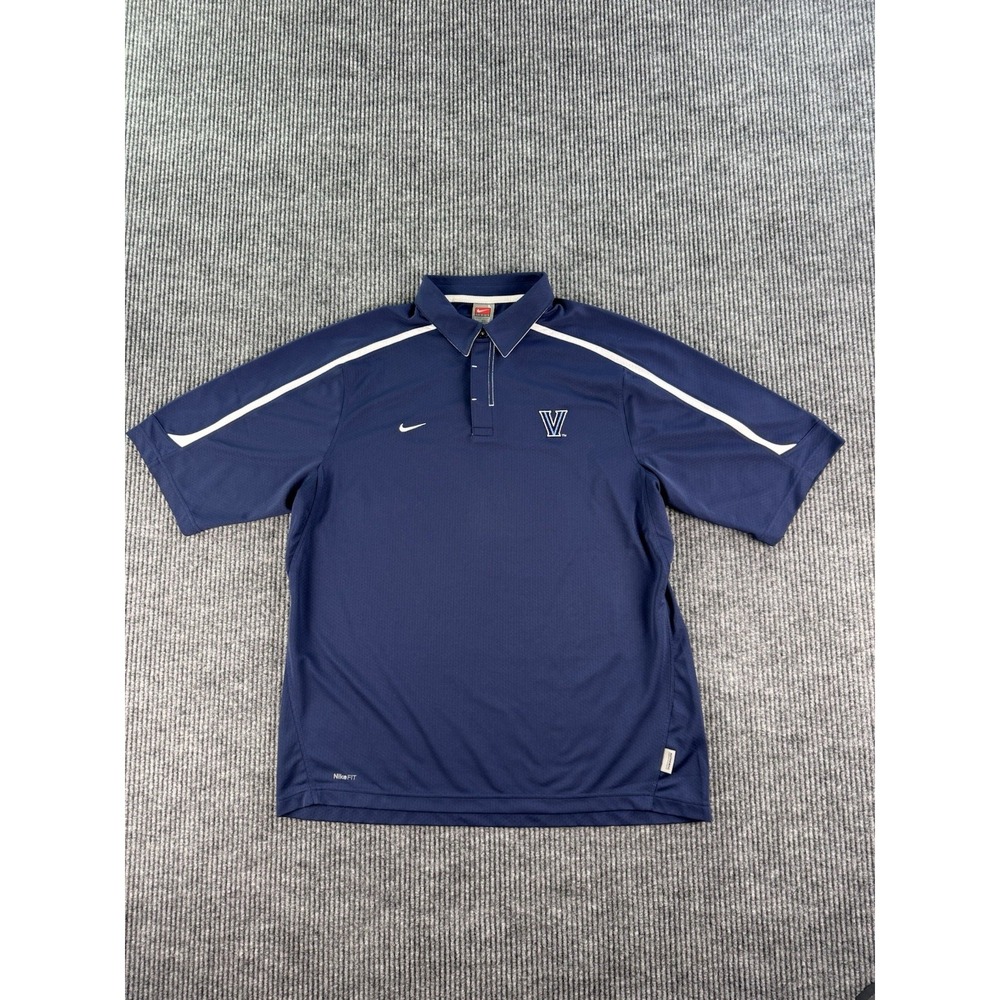 Villanova Wildcats Shirt Mens Large Blue White Nike Team Authentic Issue Polo
